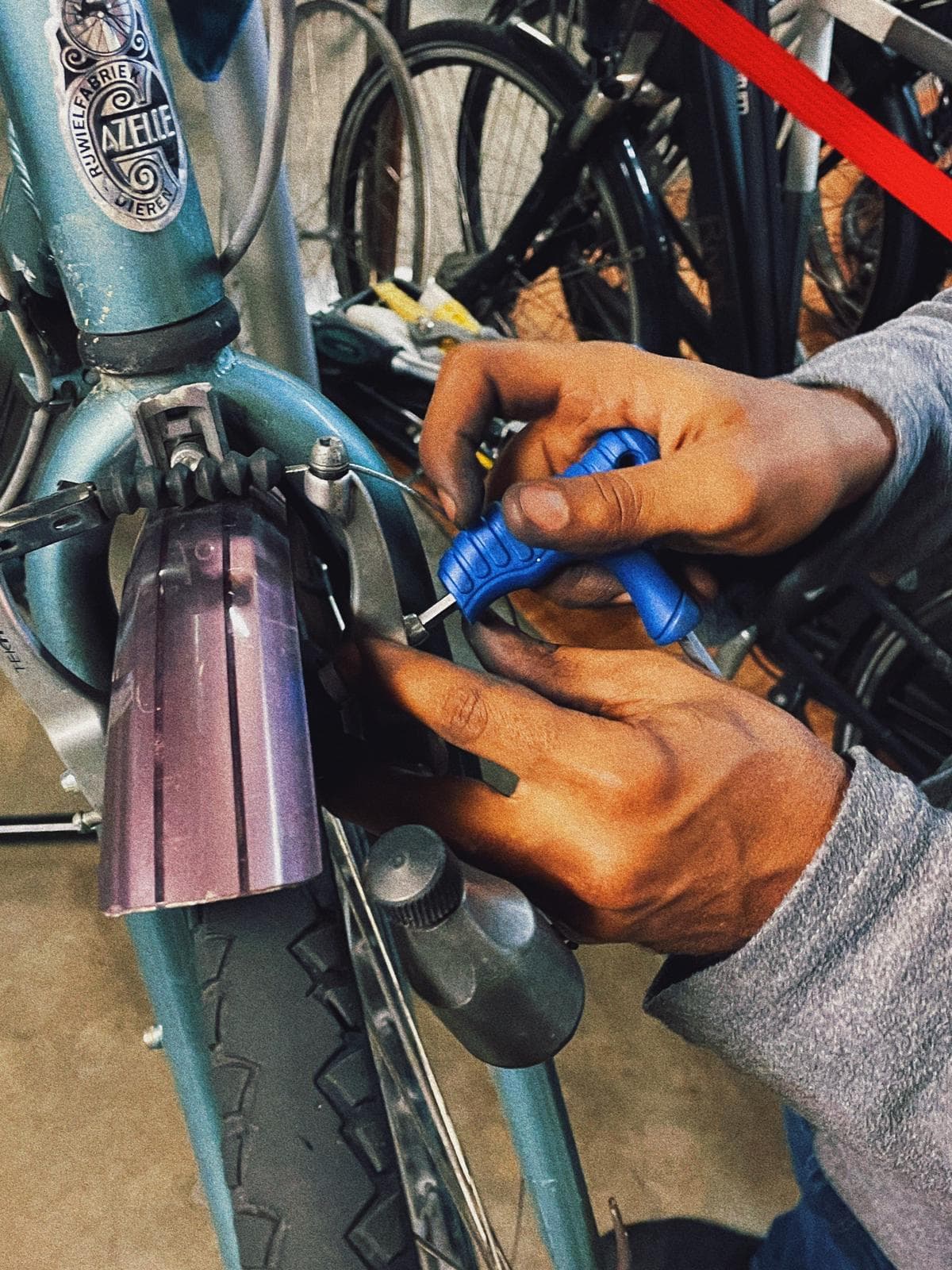 Hands repairing Gazelle